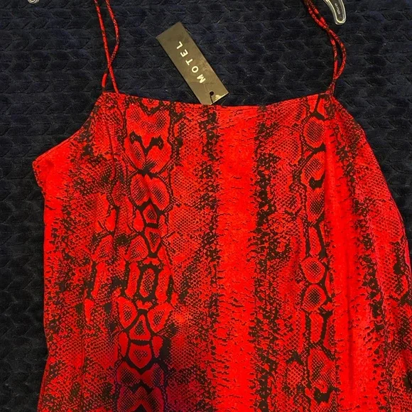 Motel Rocks Datista Red Snake Print Dress - Picture 2 of 7